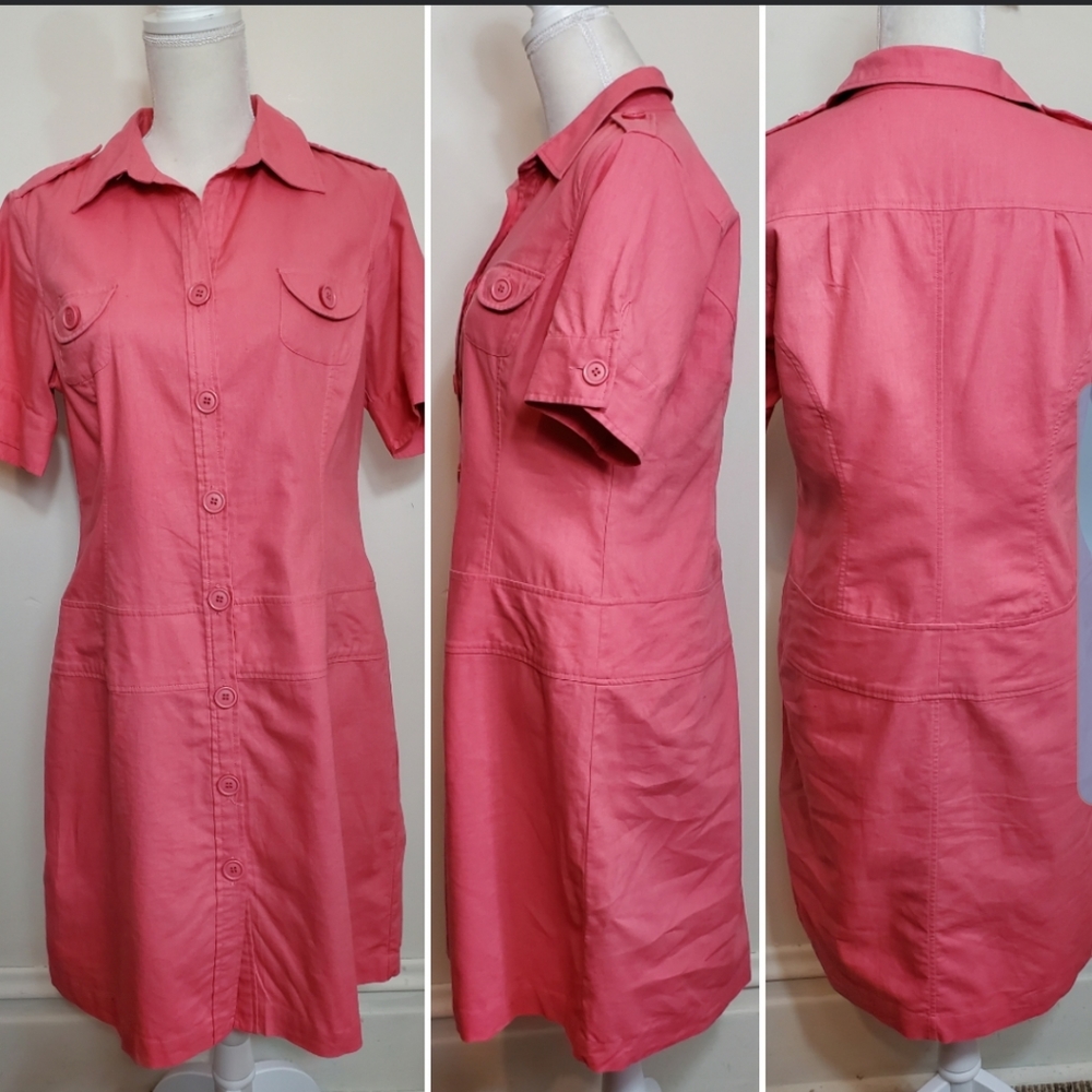 Chadwicks Pink Sheath Polo Midi Dress